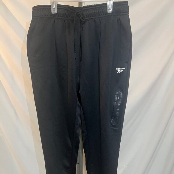 Reebok Mens Black Joggers/Sweatpants Size Large, with zipper pockets - Picture 1 of 9